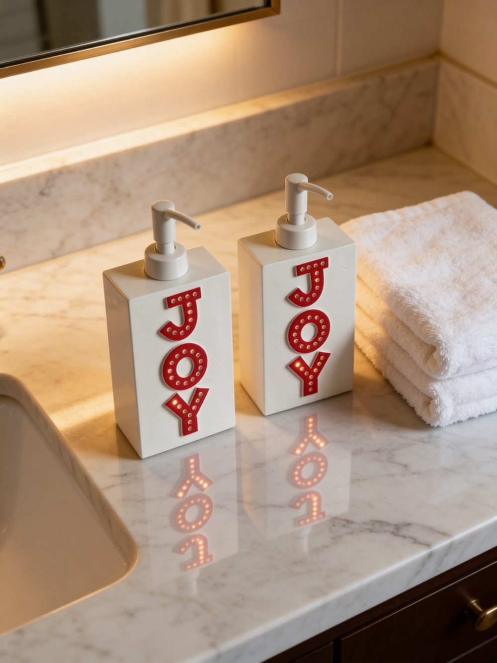 Wondershop Holiday Accessory Joy Soap Bath Dispenser Set